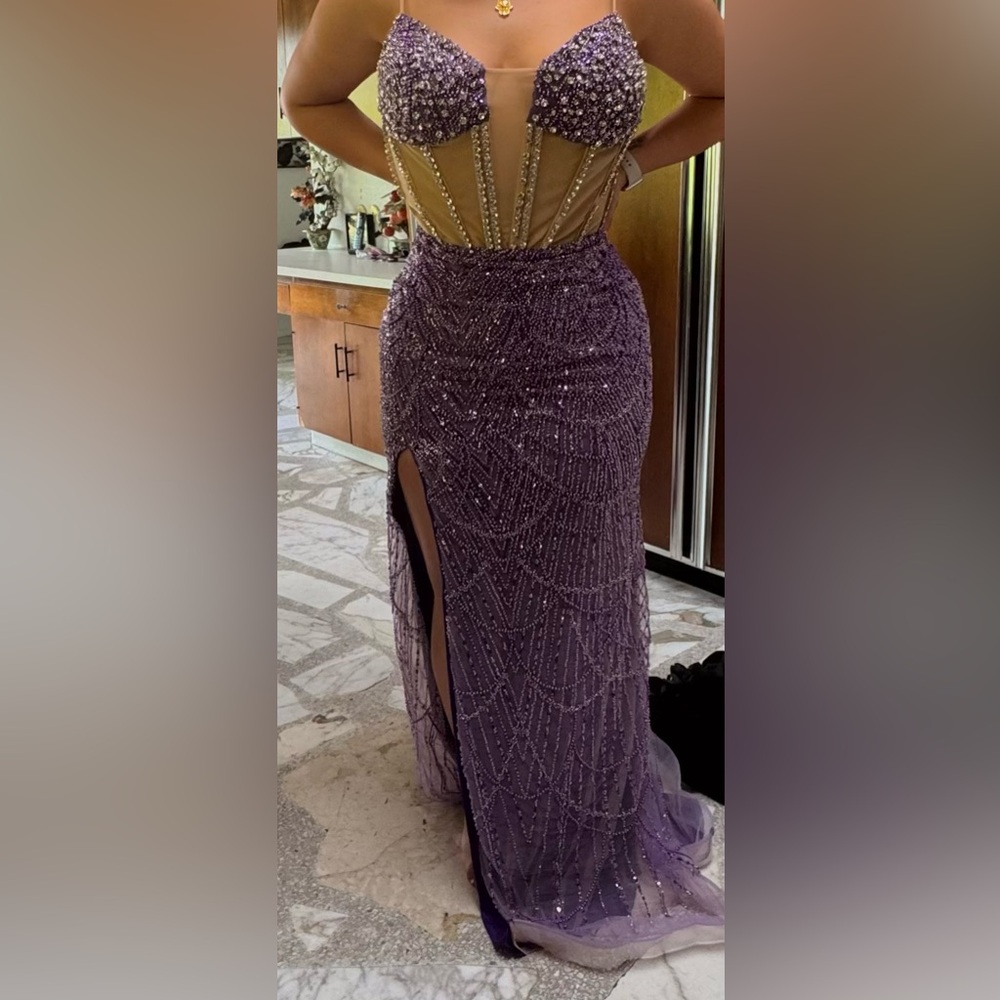 Purple beaded gown